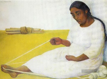 Diego Rivera Werke - Indischer Spinning Diego Rivera
